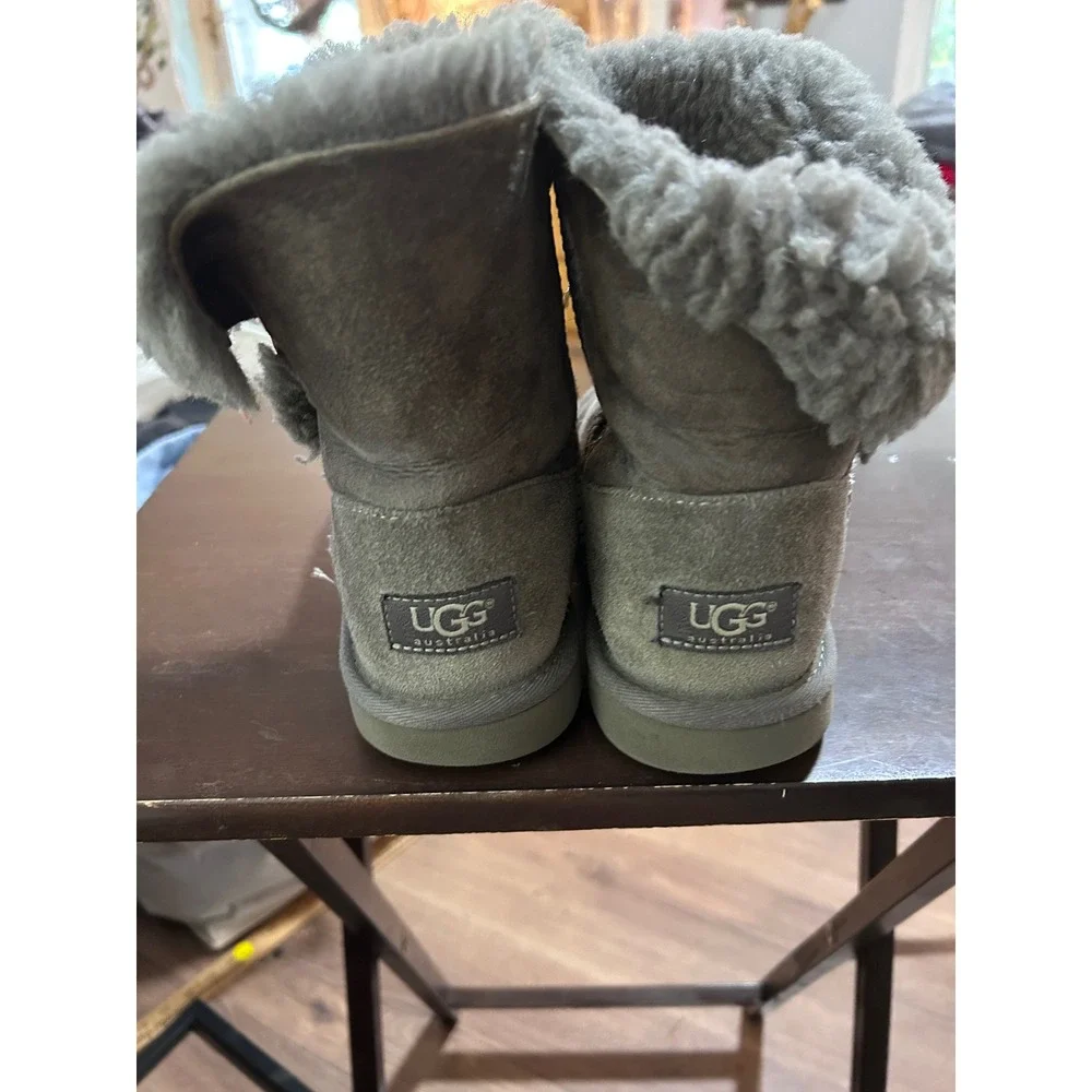 Kids Gray‎ UGG Australia Boots Sheepskin Fur Lined Winter Cozy Warm